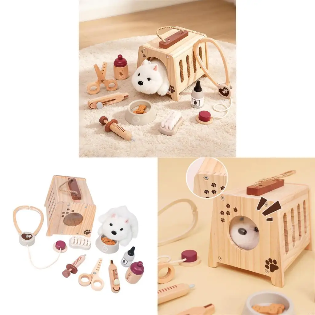 xxfe-wooden-pet-vet-toy-set-for-children-realistic-veterinarian-pet-doctor-role-play-nursing-kits-for-travel-and-party-gathering
