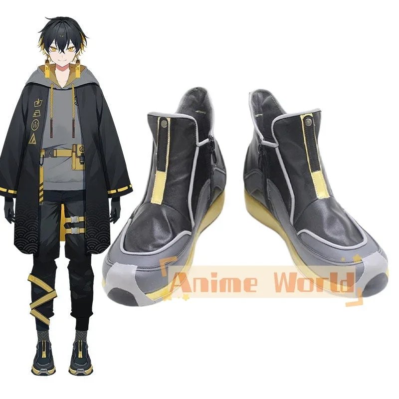 Virtual YouTuber Yatogami Fuma Cosplay Shoes PU Leather Shoes Halloween Carnival Boots Custom Made