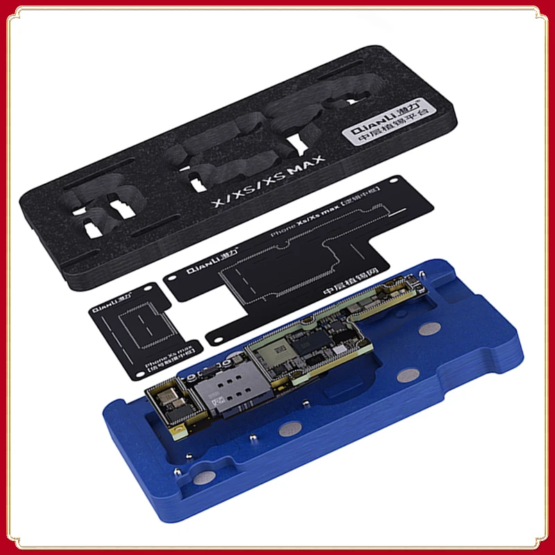 Qianli BGA Reballing Stencil Kit for iPhone X XS XS MAX 11 Pro 12 Motherboard Middle Frame Planting Tin Reballing Platform