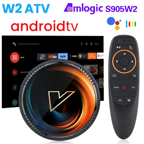 VONTAR W2 ATV androidtv 11,0 Smart TV Box Amlogic S905W2 compatible con entrada de voz de Google 8K vídeo 4K AV1 Wifi BT4.0 decodificador