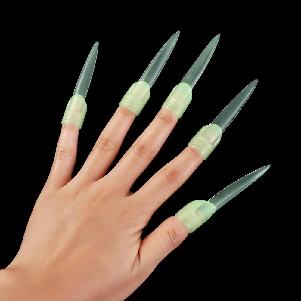 يتوهم أسنان مضيئة وهمية الأسنان توهج في الظلام الإبداعية هالوين الكلاب الأسنان سلامة صغيرة متوهجة إصبع حامي الطرف #4