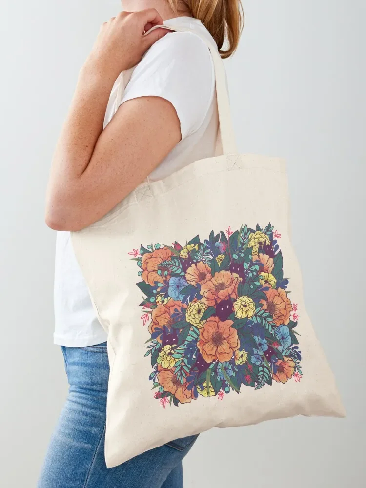 Wild Flowers Tote Bag canvas shopping bag Portable shopping bag