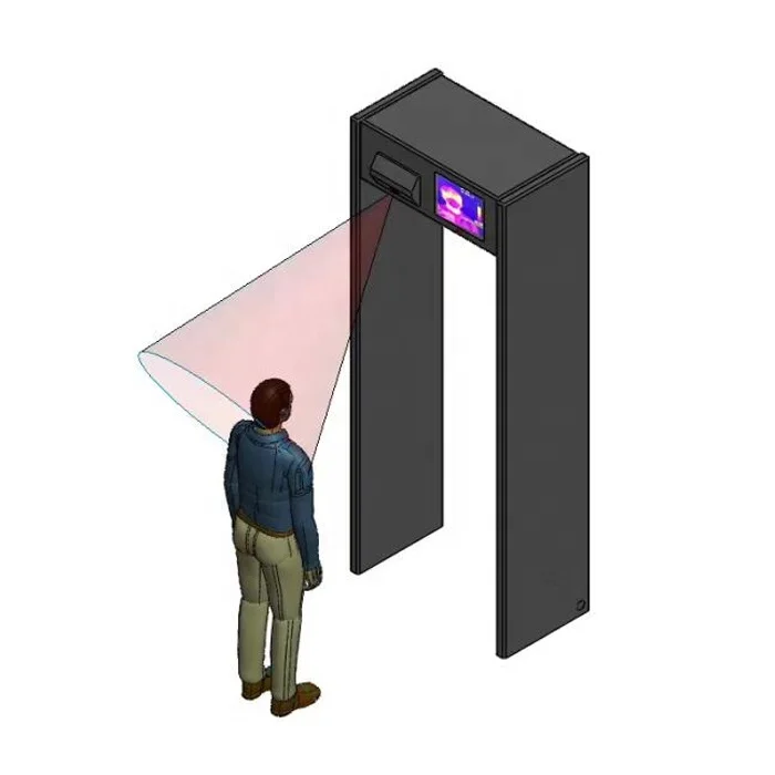 Fabrieksgroothandel doorlopende temperatuurscanner veiligheidscontrole deur, IR lichaamstemperatuur detectorpoort