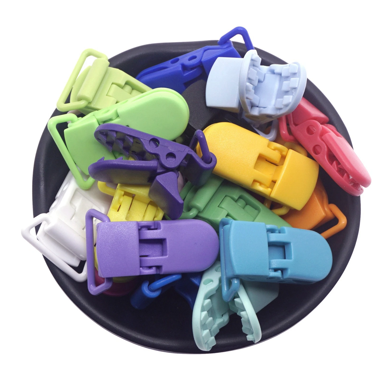

50pcs 20MM 20 Colors Colorful Plastic Pacifier Clips For Jewelr Making Jewelry Accessories DIY Pacifier Chain Suspender Toddler