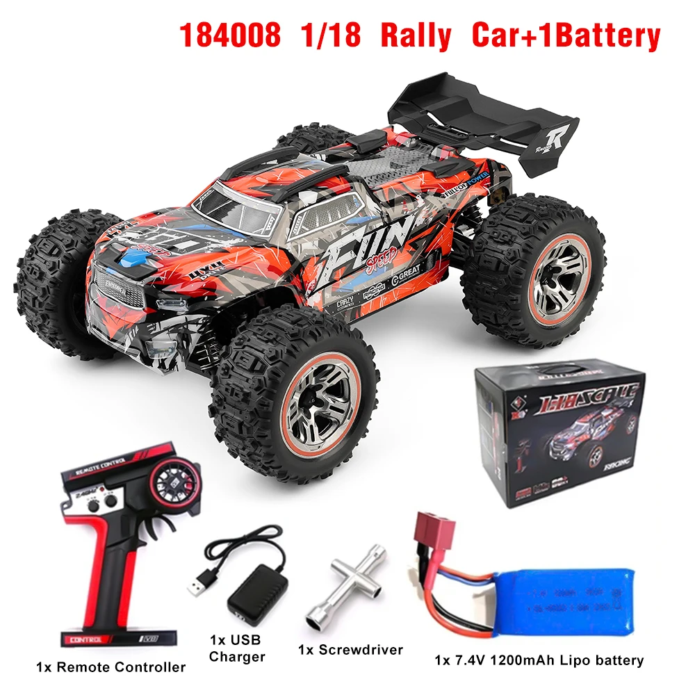 WLtoys XK 184008 RC Car 1/18 60KM/H 4WD Brushless Remote Control Car with LED Lights All Terrain 2.4GHz High Speed Off Road