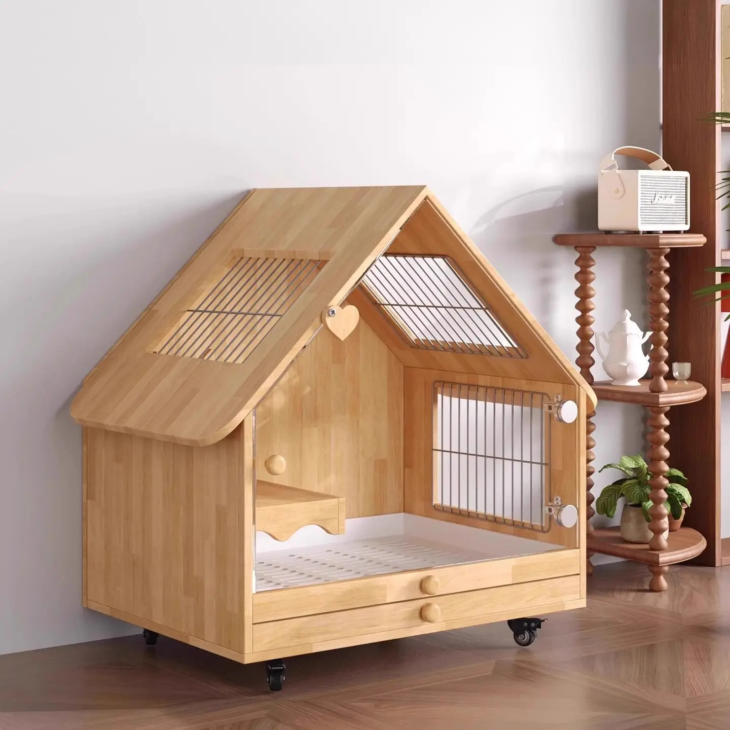 Rabbit cage large special indoor double-layer tray waterproof and anti-spray urine pet villa dog cage