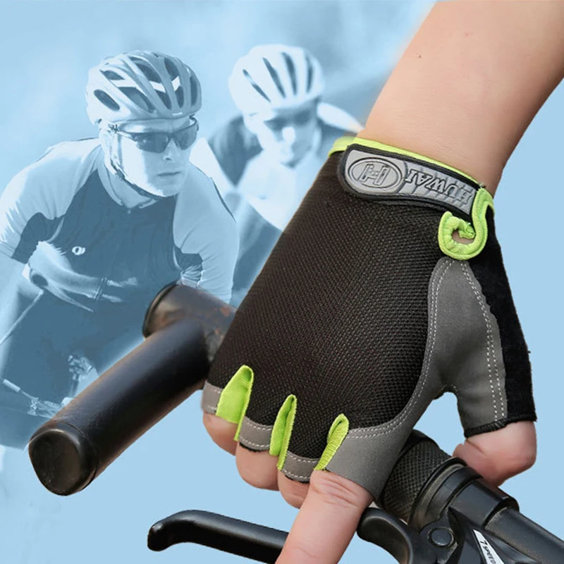 Non-slip cycling gloves, breathable half finger, for outdoor sports, mesh, for mountain bike and mountain bike