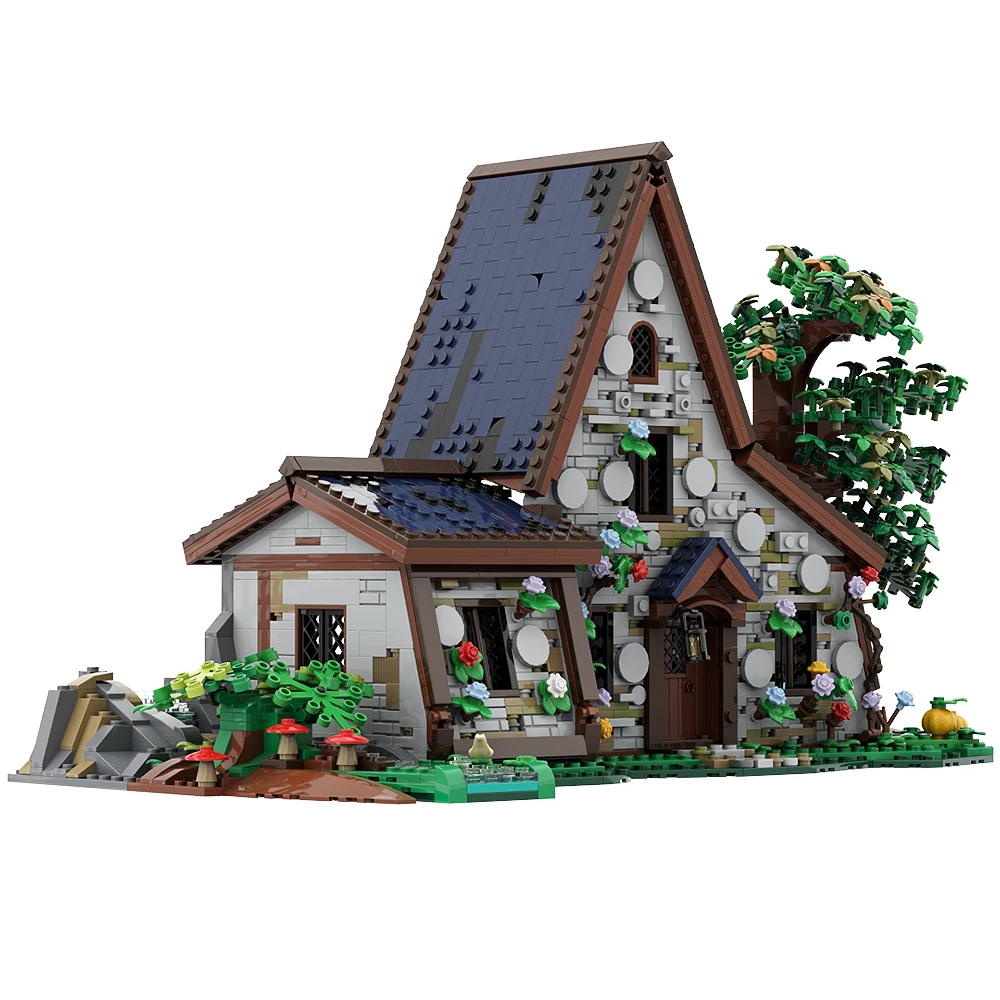 Gobricks MOC Forest Architecture Magic Witchs House Building Block set The Dark Forest Home Education Brick Toys Children Gift