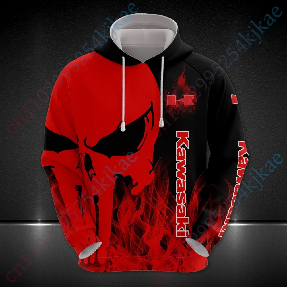 

New Kawasaki Hooded zip-up Sport Hoodies For Men Clothing Harajuku Long sleeve Hooded sweatshirt Casual Unisex 3D Printing Top