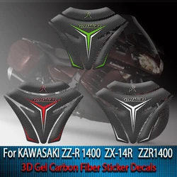 For Kawasaki ZX-14R ZZR1400 ZZ-R 1400 Motorcycle Stickers 3D Gel Carbon Fiber Protection Sticker Fuel Tank Sticker