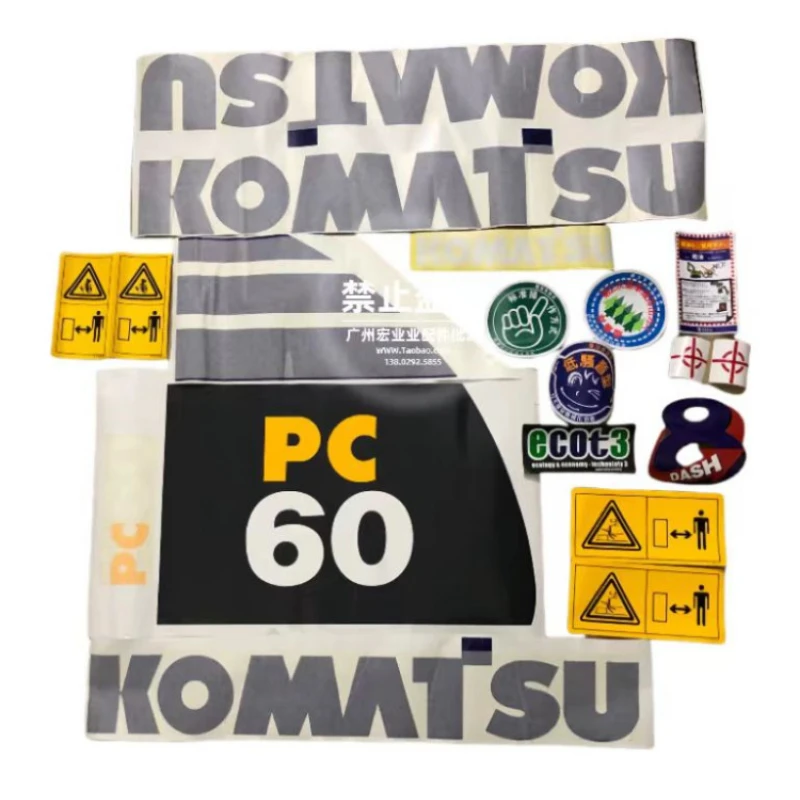 Komatsu excavator sticker PC60-8 70-8 80-8 90-8 boom model counterweight whole car label sticker reflective