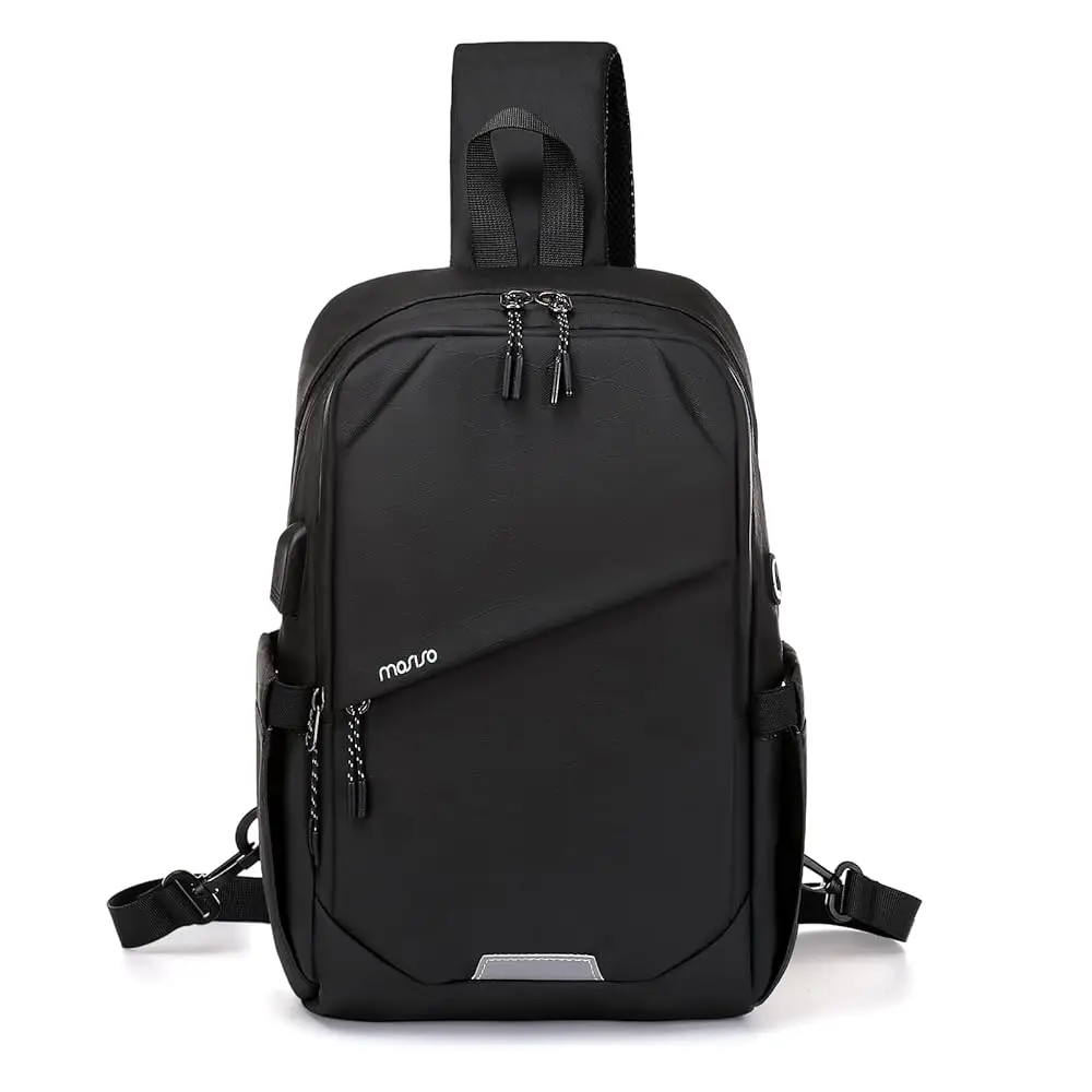 

Sling Backpack Travel Hiking Daypack,Large Crossbody Sling Bag with USB Charging Port for Men Women 3 Layer Pockets One Shou