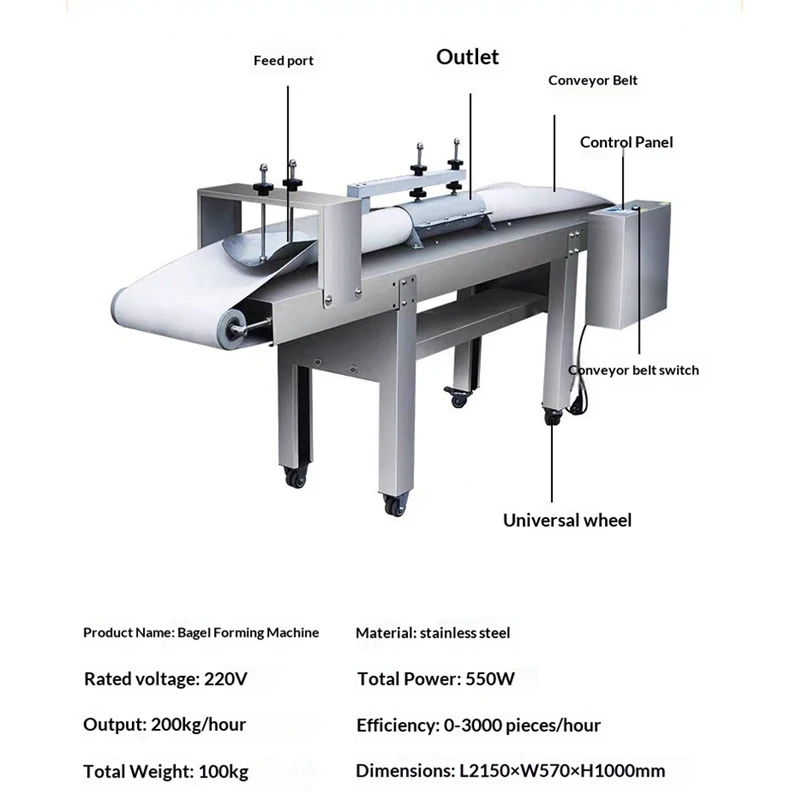 Bakery Electric Bagel Shaping Machine Bagel Bread Forming Molding Machine for Sale FL Customized