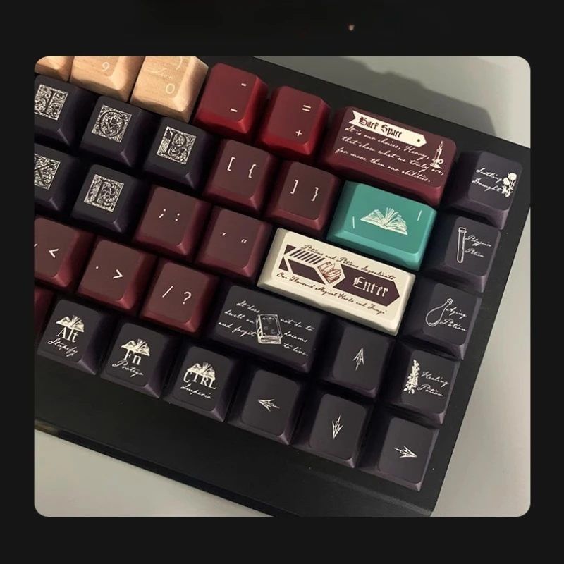 Imagem -05 - Mysterious Spell Tema Keycaps Grupo Acessórios Teclado Mecânico Pbt Sublimação Perfil Cereja