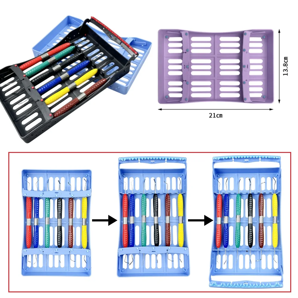 1pc Dental Desinfektion Rack 10 Löcher Autoklavierbar Sterilisation Box Für Verbund Harz Spatel Kunststoff Platzierung Fall Tablett Neue