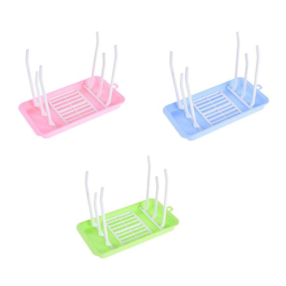 

Foldable Baby Bottle Drying Rack Pink PP Material Nipples Sippy Cups Countertop Dryer Holder for Baby Toddler Infants