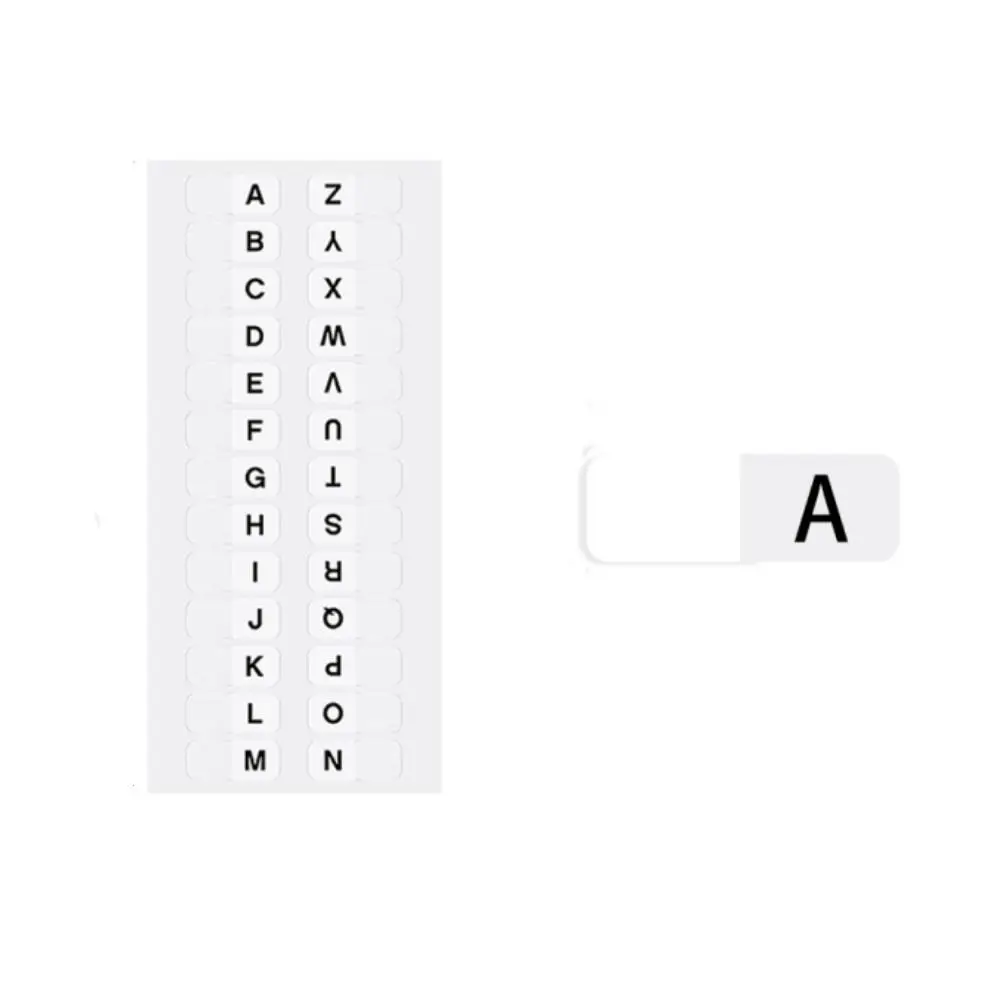 Transparent A-Z Sticky Tabs White Alphabet Index Tabs 208PCS Self-Adhesive Book Tabs Dictionary