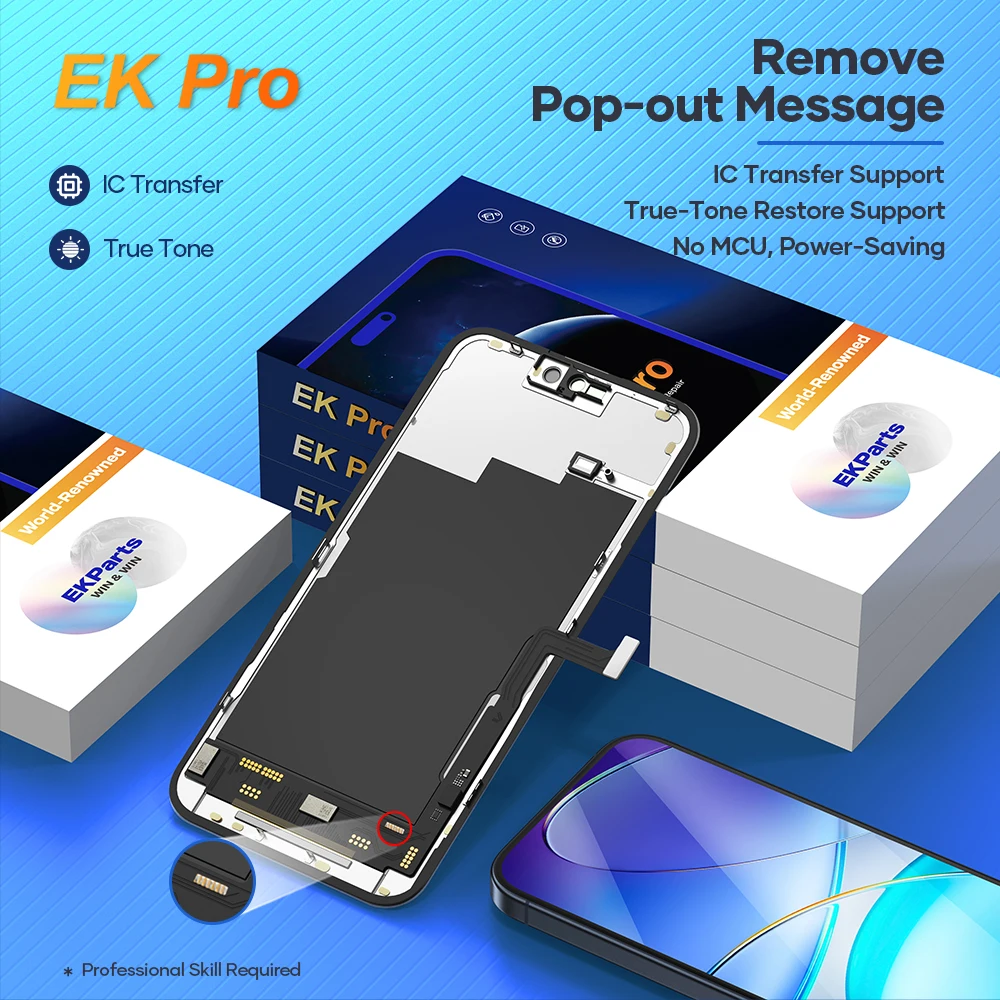 2 Stück EK Pro Incell für iPhone X XS Max 11 12 Pro Max 13 14 15 LCD-Display-Digitizer-Einheit für iPhone 17Pro Touch-Ersatz – Detail 9