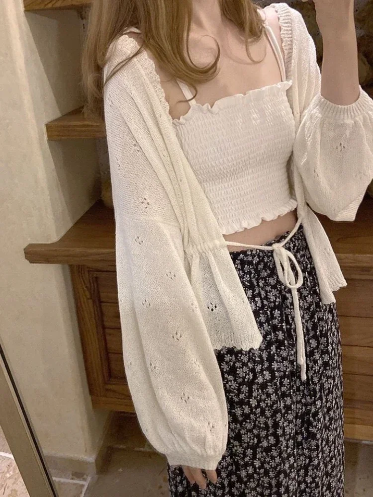 Süße Kawaii weiche Mädchen süße Strickjacke Frauen Pullover Tops japanische solide Langarm dünne Lolita gestrickte Kardigany