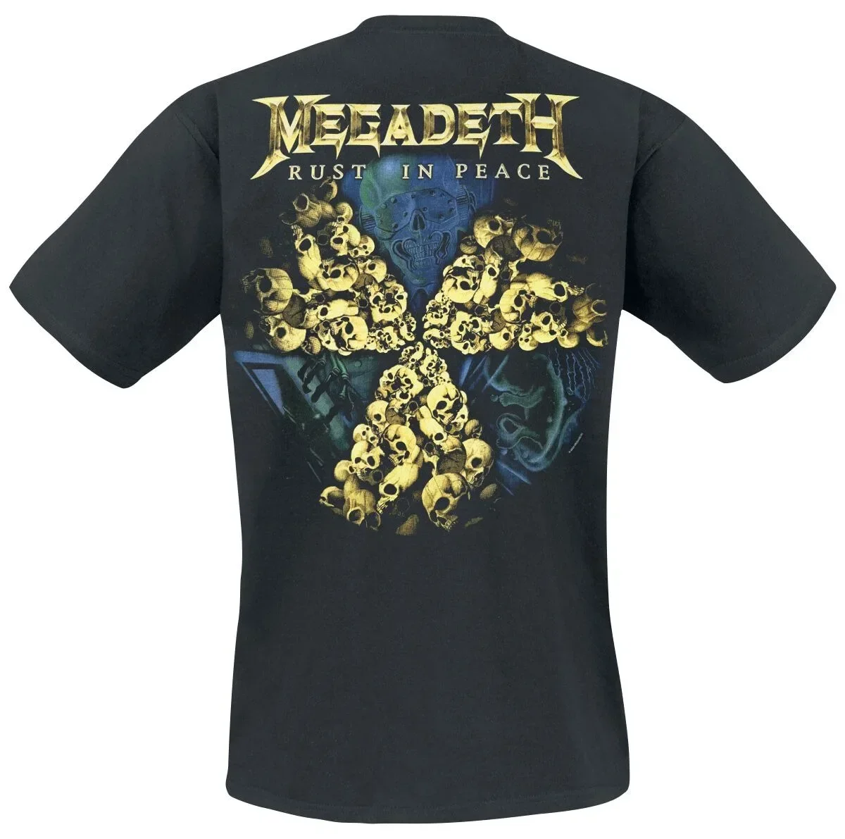 Megadeth Skelett-Dämon-Print Baumwoll-T-Shirt für Männer und Frauen, Dark Thrash Metal Band Gothic Line Art Unisex Kurzarm-T-Shirt – Detail 4