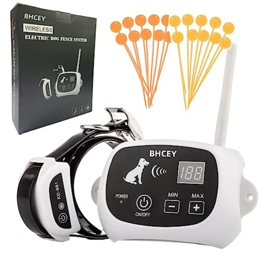 Wireless Dog Fence, 2025 Electric Fence System for Stubborn Dog, Wireless Dog Boundary Containment System, Rechargeable Collar,