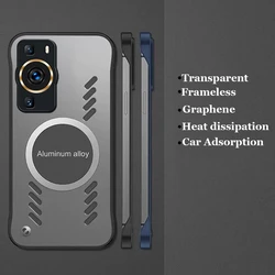 Frameless Transparent Matte PC Case For Huawei P60 P50 P50E P40 P30 Pro Graphene Heat Dissipation Bumper Shell Cover Protector