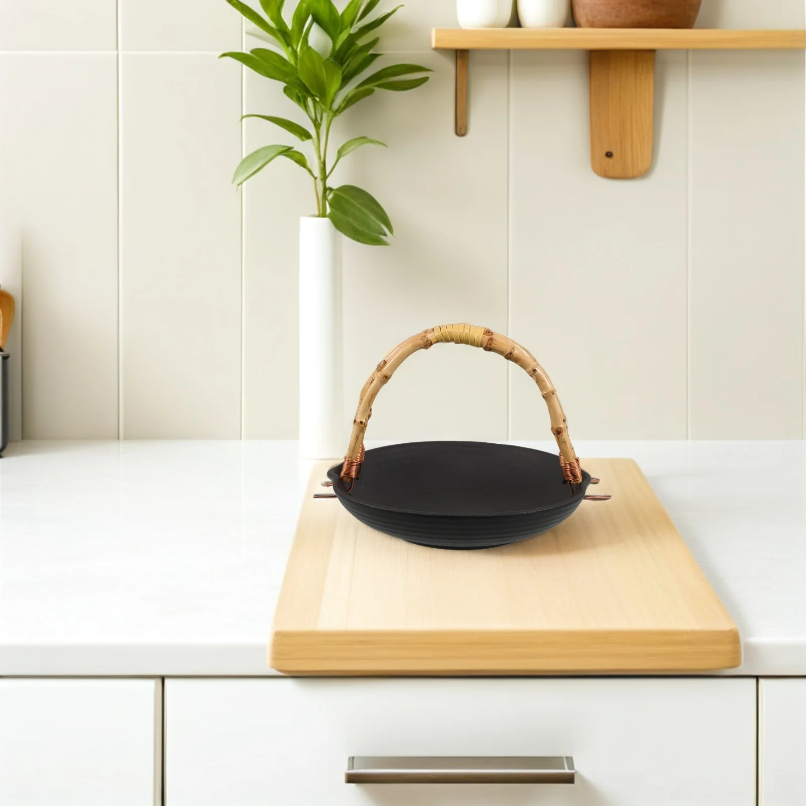 

Ceramic Sushi Plate with Handle Japanese Style Sashimi Serving Tray for Appetizers Fruit Dessert Elegant Porcelain Platter