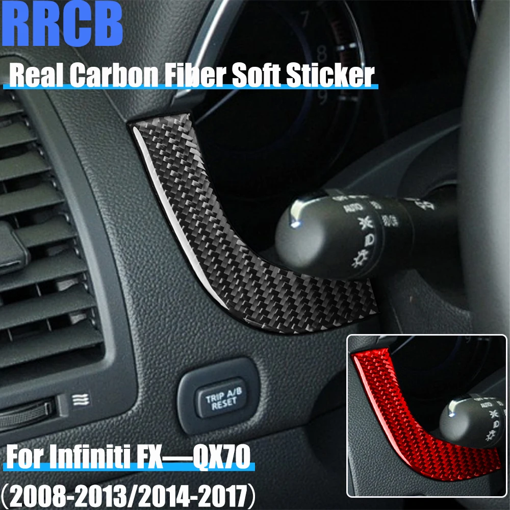 Real Carbon Fiber Car Accessories Speedometer Trim Cover Soft Sticker For Infiniti FX35 FX37 FX50 2008-2013 QX70 2014-2017
