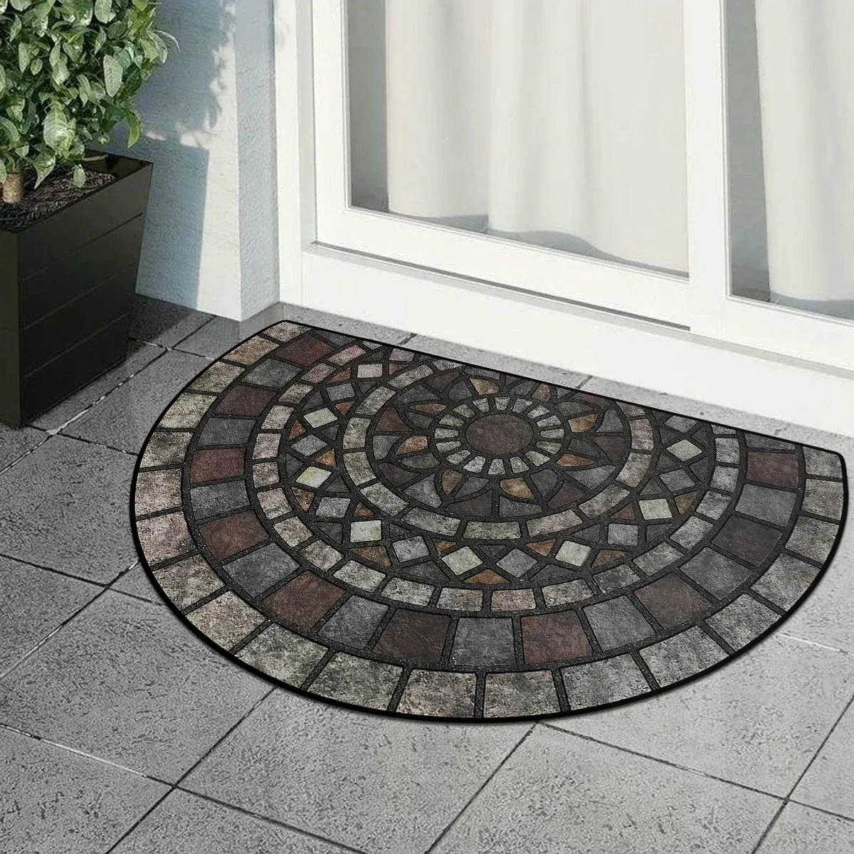 Summer American-style Retro Anti-slip Entrance Door Mat, Wear-resistant Entrance Hall Absorbent Carpet, Home Decoration