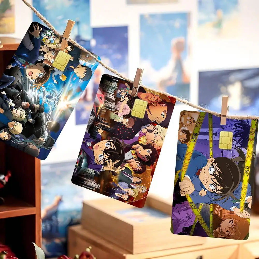 Anime Detective Conan Anime Front Cover Film Sticker Skin For Credit Debit Card Small Large Chip