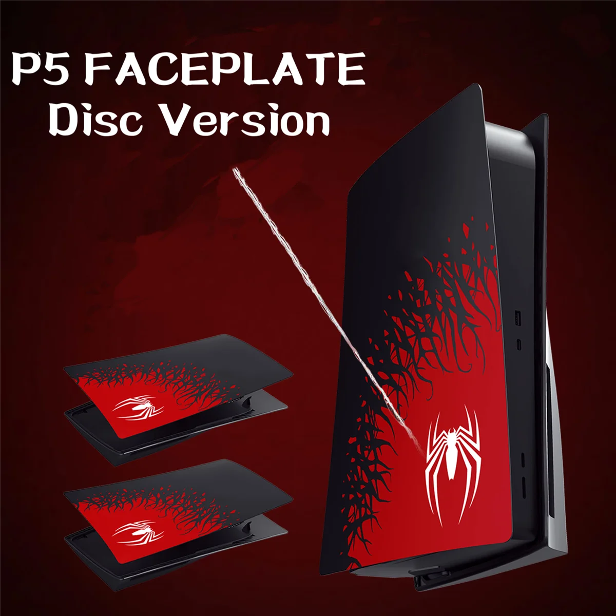 Carcasa de repuesto Spider para PS5, cubierta protectora, placa frontal dura, compatible con Playstation 5, versión de disco