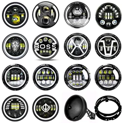 7 Inch Motorcycle LED Headlight for Motorcycle JEEP Wrangler JK Harley Touring Road King Yamaha 7Inch Round LED Headlight