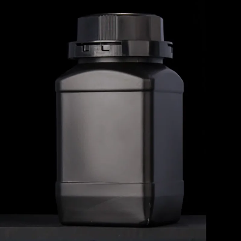 Black square bottle plastic black bottle reagent bottle square big mouth bottle lightproof medicine bottle empty bottle plastic