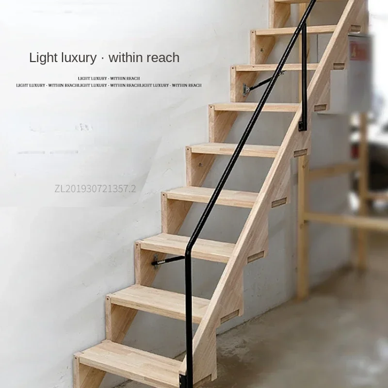 Household Folding Stairs, Wall-attached Storage Stairs, Loft, Loft, Invisible Ladder Net, Red Floor Ladder