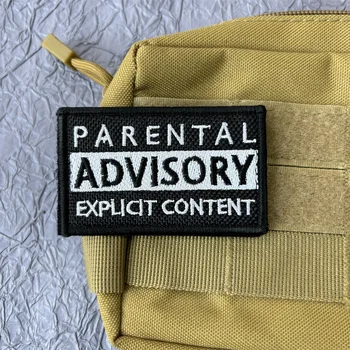 Eltern beratung explizite Inhalte gestickte Patch-Aufkleber für Kleidung Klett verschlüsse taktische Patches Rucksack aufkleber