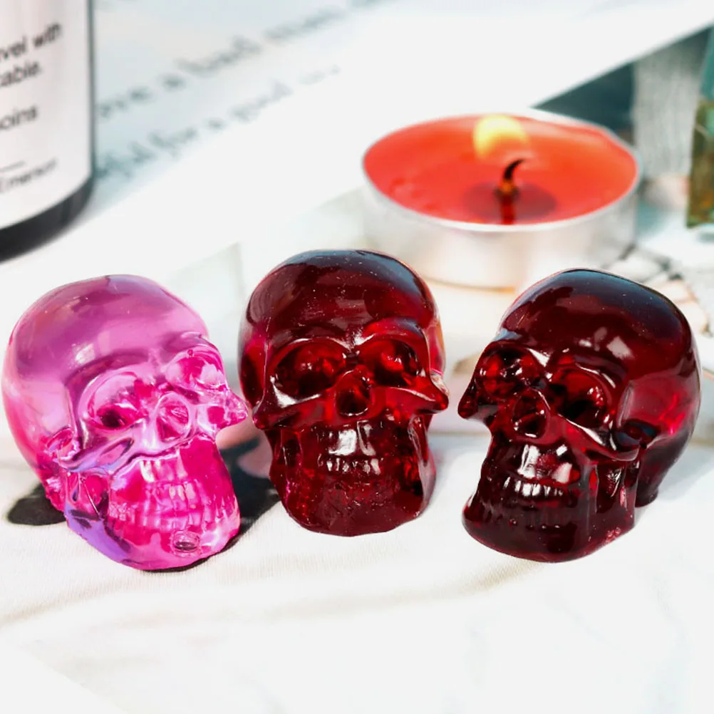 

6pcs Skull Silicone Mold DIY Crystal Epoxy Molds Jewelry Bracelet Beads Key Chain Crafts Home Material Reusable Safe