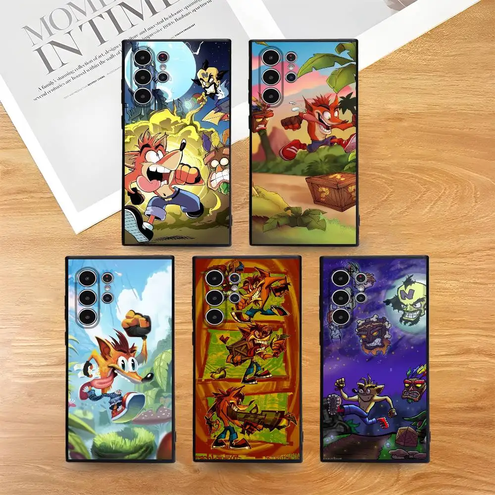 

Crash B-Bandicoot Game Phone Case For Phone S Series S21 S22 S23 S24 S25 FE Plus Ultra TPU Soft To Skin-friendly Case
