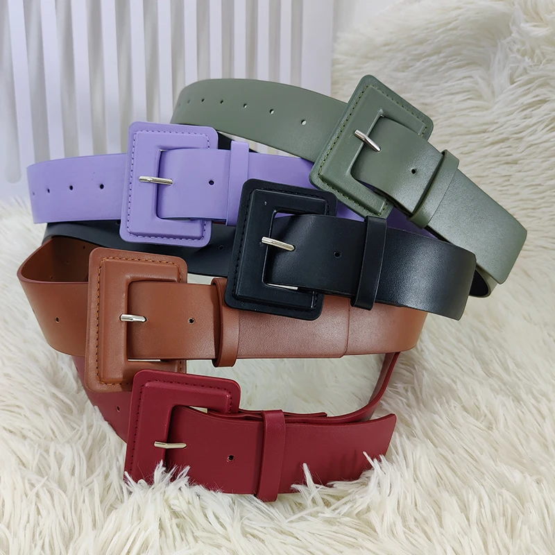 Plus Size Purple Belts For Women Waist Dress Black Corset Belt Female Jeans Red Waistband Brown Students 4cm Width Strap