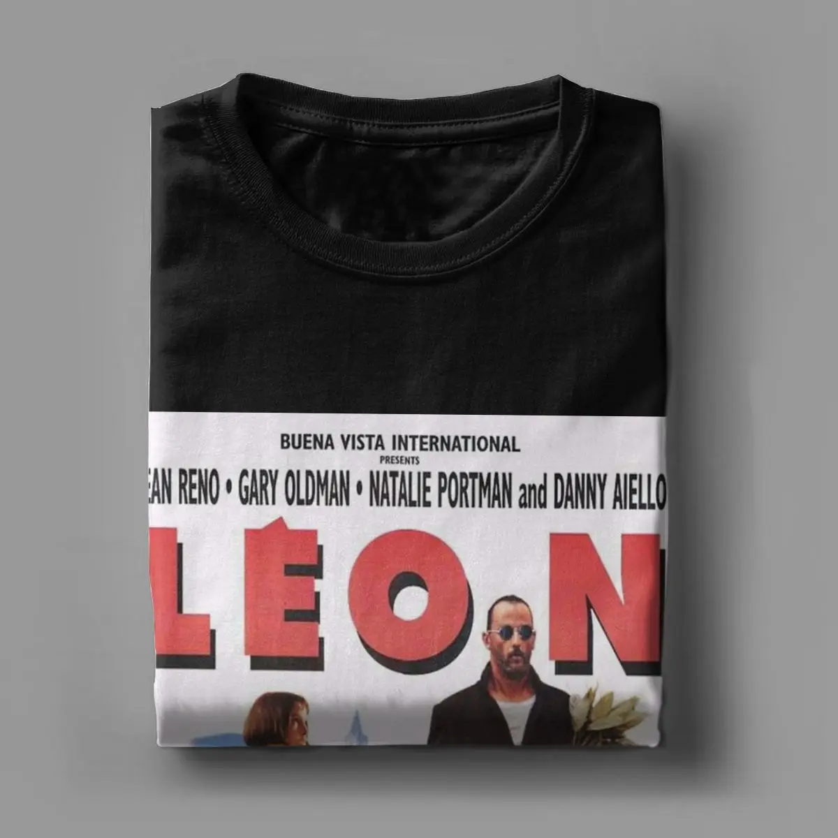 Men T-Shirt Leon The Professional Funny Pure Cotton Tees Short Sleeve Movie T Shirts Round Neck Tops Party