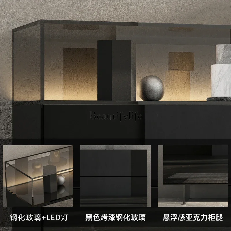 56Italian light luxury acrylic dining side cabinet modern simple entrance cabinet