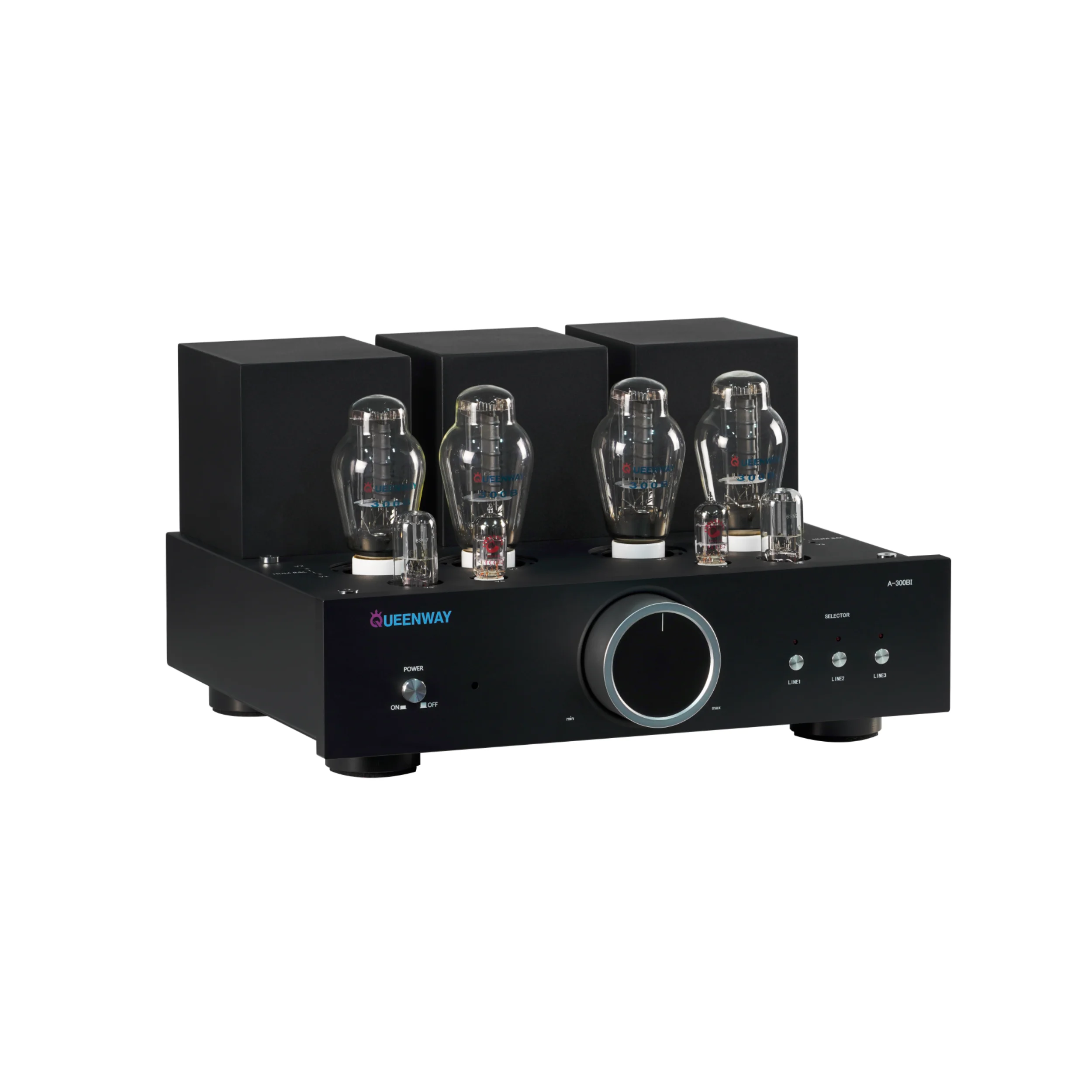 Queenway A-300BI Psvane 300B 4 szt. Zintegrowany lampowy wzmacniacz próżniowy klasy A 18 W * 2 z pilotem i wzmacniaczem MagneticTube linii Cayin