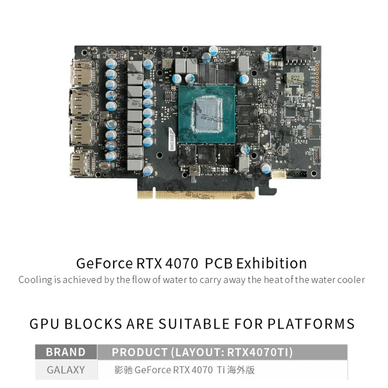 Bykski GPU Block for Galax RTX 4070 Ti Super EX  White / Metal Master OC / EX Gamer V2 Video Card Water Cooling N-GY4070TI-X