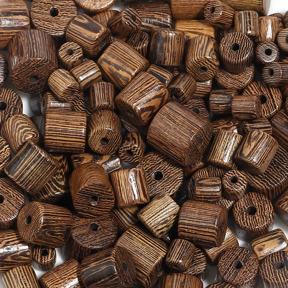 20-50 teile/los Natürliche Zylindrische Holz Perlen Wenge Runde Lose Spacer Holz Perlen Für DIY Schmuck Machen Armband Halskette
