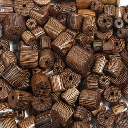 20-50pcs/lot Natural Cylindrical Wood Beads Wenge Round Loose Spacer Wooden Beads For DIY Jewelry Making Bracelet Necklace