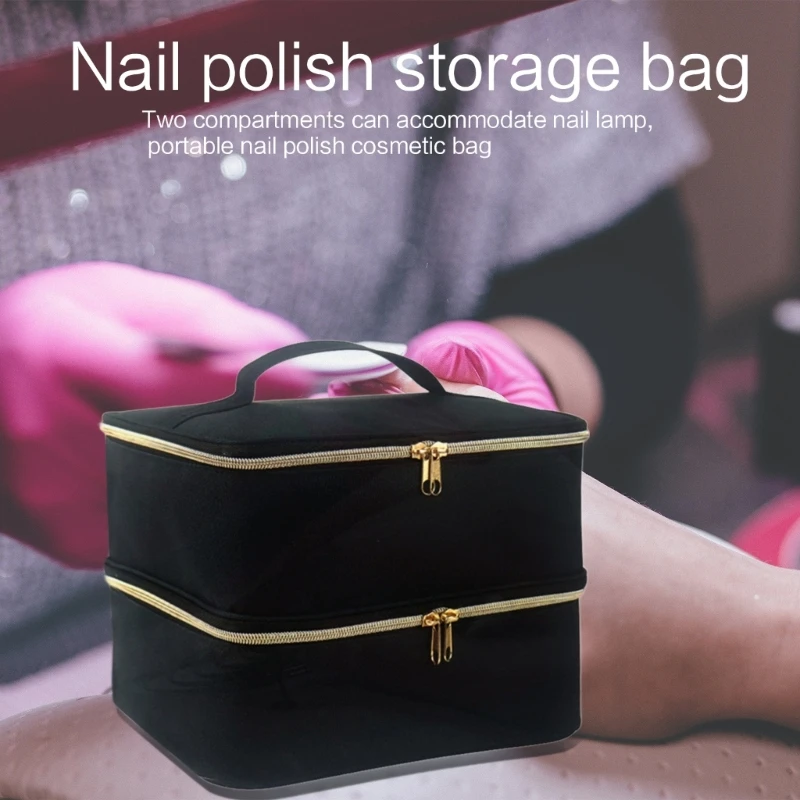 NailPolish Bag Storage Case with Handle for NailTech Double Layer