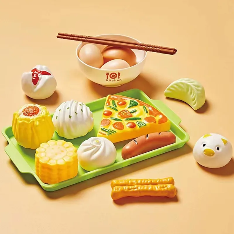 2024 New Simulation Hamburger Pizza Bread Cookies Toy Model Set Kids Play House Interactive Toy Kitchen Food & Play Toys