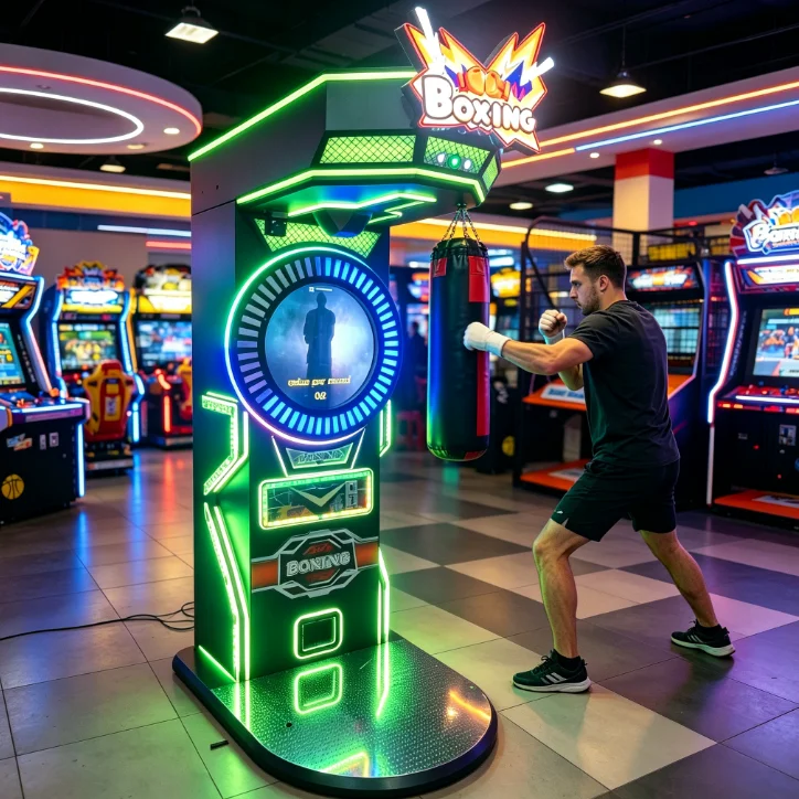 Strength Tester Boxing Machine Coin Operated Arcade Game With LED Lighting Digital Scoring System for Bar and Game Room