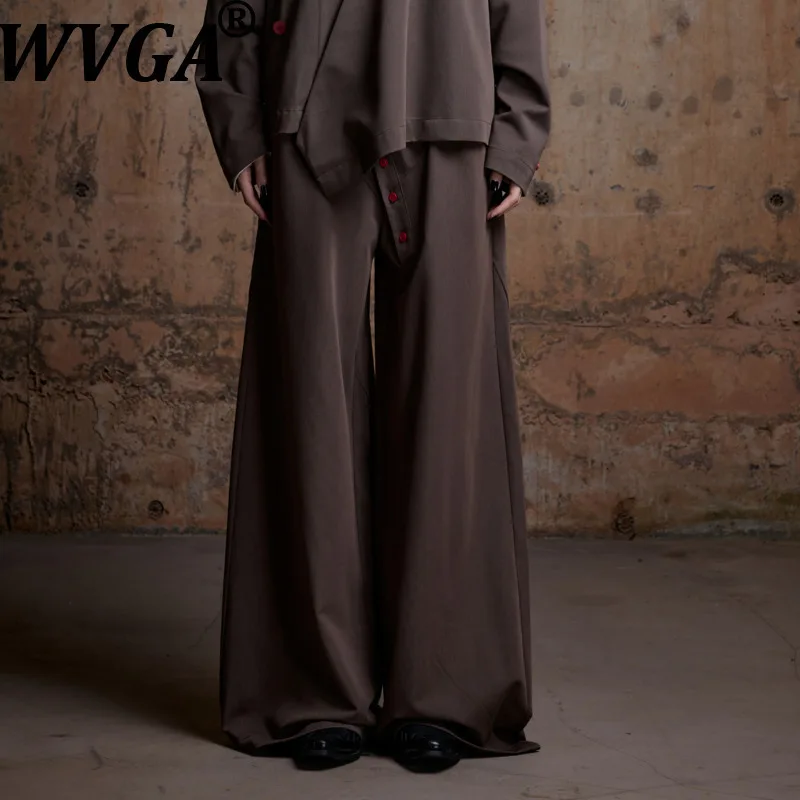 

WVGA весна осень новый мужской прилив Y2K лоскутные пуговицы модные карманы трехмерный прямой костюм брюки уличная одежда Ins W14595