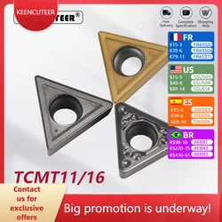 TCMT110204 TCMT110208 TCMT16T304 TCMT16T308 Carbide Insert for Cermet Blade Lathe Parts CNC Cutter STUCR/L External Turning Tool