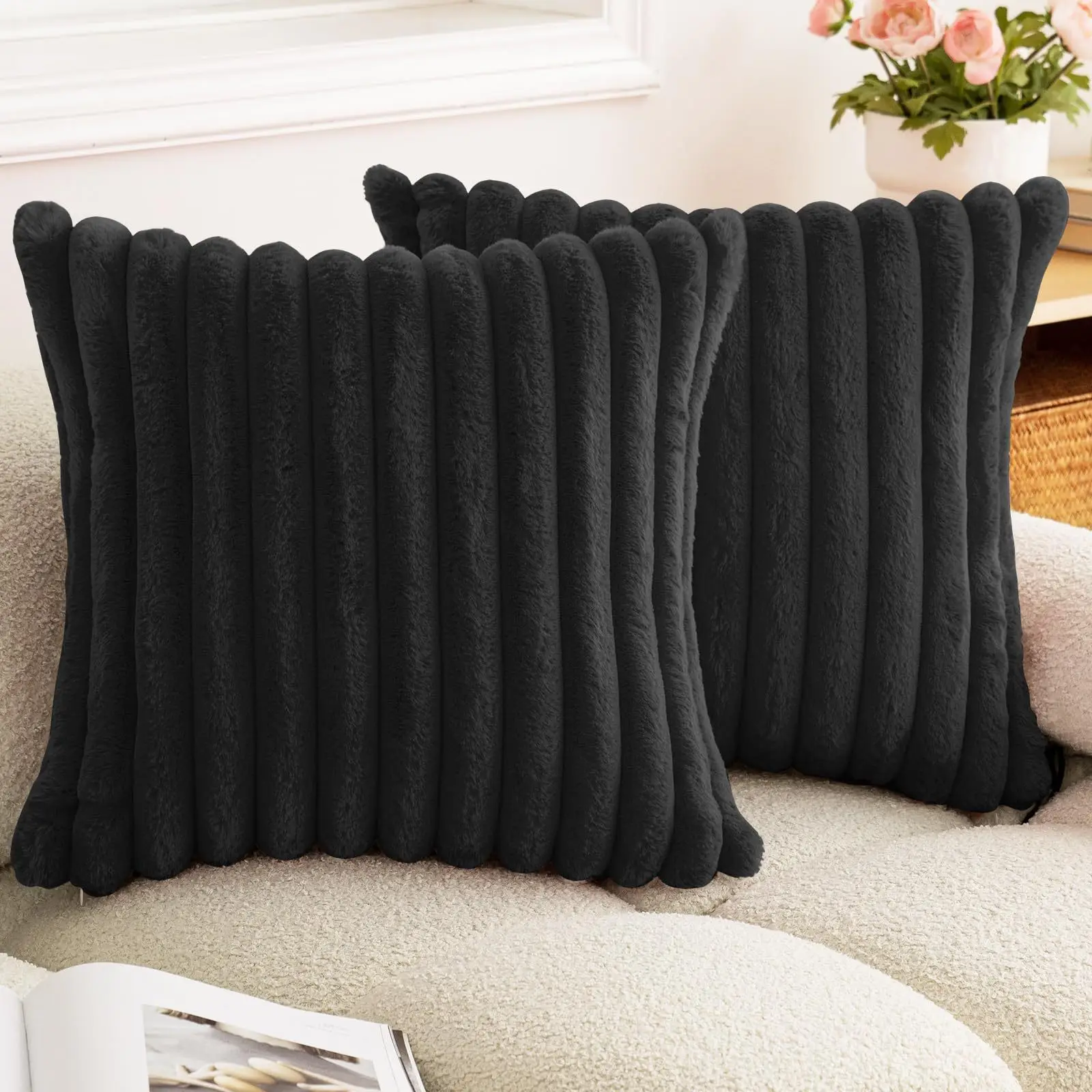 Faux Rabbit Fur Cushion Covers 13